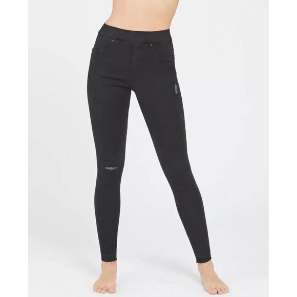 Spanx Women's Black Vintage Distressed Ankle Skinny Jeans Size XL Casual stretch - Picture 1 of 11